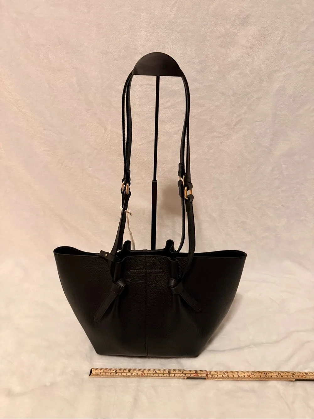 Isadora Black Leather Tote Bag